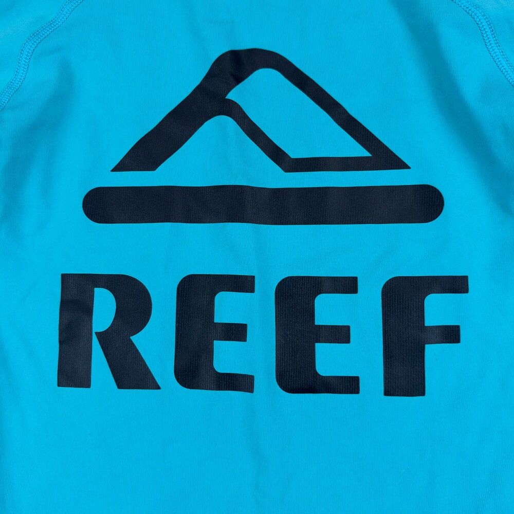 Reef Men's Teal Blue Large L Rashguard Surf Gear Shirt Beach Watersport